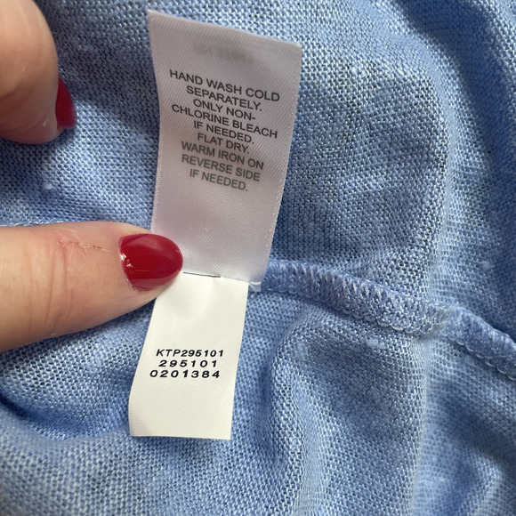 J Jill‎ Shirt Women Medium Blue Love Linen Lightweight Clearpond Button Up Top - Picture 13 of 13